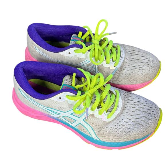 Asics GEL-Excite Running Shoes Neon Pink Yellow Blue Purple Women's 7.5 - Picture 4 of 9